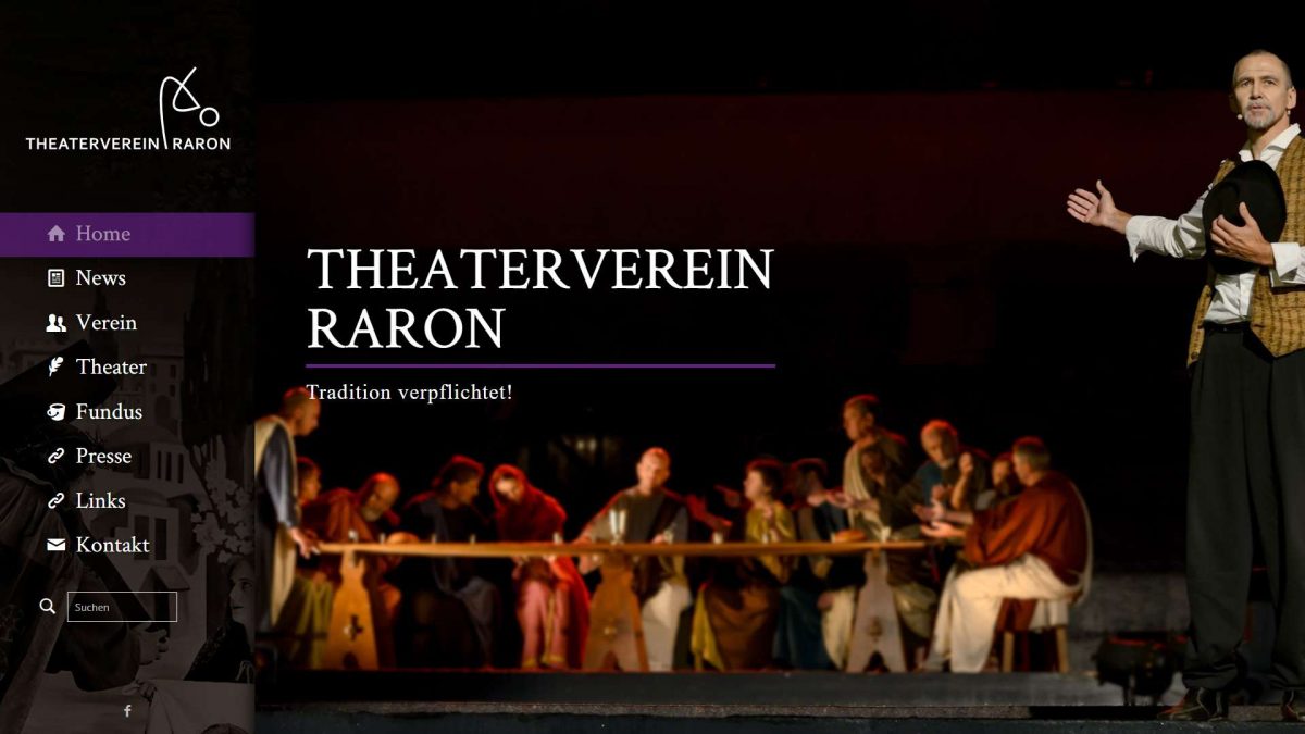 Screenshot Homepage Theaterverein Raron